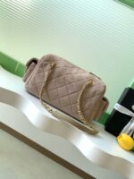Chanel velvet Small Bowling Bag AS5792 Khaki - Image 6