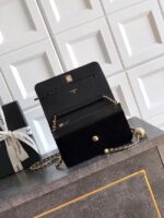 Chanel velvet Wallet On Chain AP1450 black - Image 6