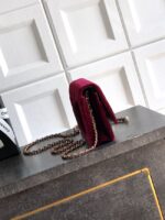Chanel velvet Wallet On Chain AP1450 burgundy - Image 4
