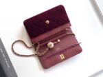 Chanel velvet Wallet On Chain AP1450 burgundy - Image 6