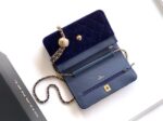 Chanel velvet Wallet On Chain AP1450 dark blue - Image 2