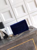 Chanel velvet Wallet On Chain AP1450 dark blue - Image 3