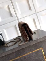 Chanel velvet Wallet On Chain AP1450 dark brown - Image 5