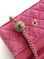 Chanel velvet Wallet On Chain AP1450 pink - Image 3