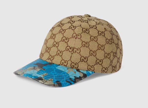 GG canvas baseball hat beige and dark brown