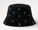 M7978M LV Blason Shading Denim Reversible Bucket Hat - Image 2