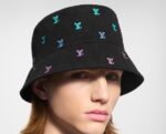 M7978M LV Blason Shading Denim Reversible Bucket Hat