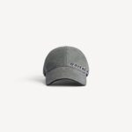 Balenicaga Men's Tilted Typo Cap in Dark Heather Grey - Image 4