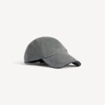 Balenicaga Men's Tilted Typo Cap in Dark Heather Grey