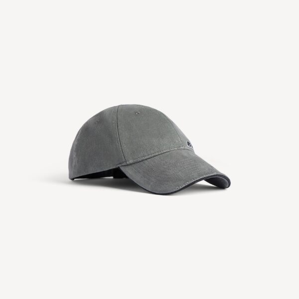Balenicaga Men's Tilted Typo Cap in Dark Heather Grey