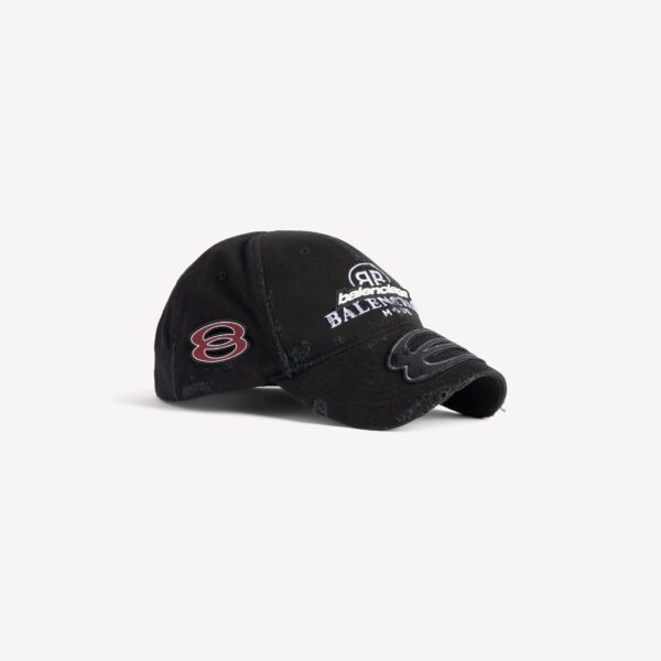 Balenciaga Men's Cursive Cap in Washed Black