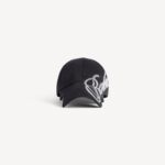 Burberry Men's Cursive Cap in Washed Black - Image 3