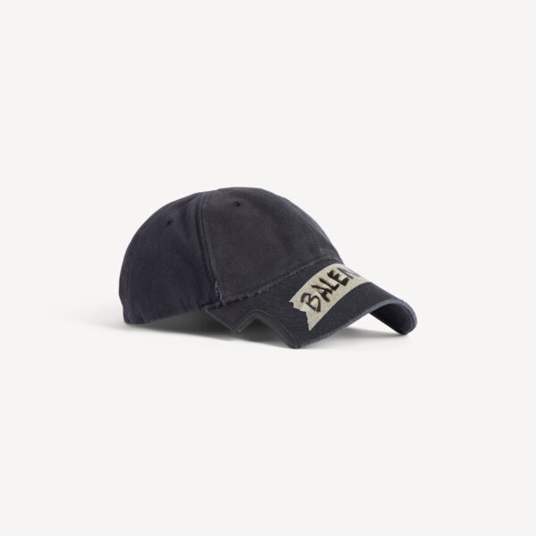 Balenciaga Men's Masking Tape Cap in Faded Black