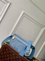 N00204 Louis Vuitton Pochette Accessories XL Denim Blue - Image 5