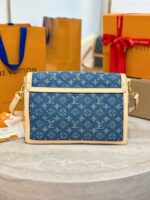 M13319 Louis Vuitton NEW Dauphine Soft GM Denim Blue - Image 3