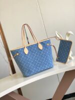M13192 Denim Blue Louis Vuitton NEW Neverfull MM - Image 5
