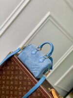N00208 Louis Vuitton Speedy 18 Bandouliere Denim Blue - Image 2