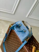 N00208 Louis Vuitton Speedy 18 Bandouliere Denim Blue - Image 3