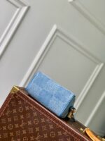 N00208 Louis Vuitton Speedy 18 Bandouliere Denim Blue - Image 4