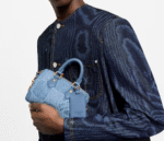 N00208 Louis Vuitton Speedy 18 Bandouliere Denim Blue - Image 5