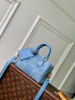 N00208 Louis Vuitton Speedy 18 Bandouliere Denim Blue - Image 6