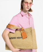 M14458  Louis Vuitton Summer Shopper Tote MM Natural Beige - Image 4