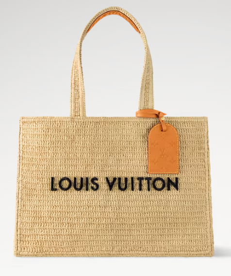 M14458  Louis Vuitton Summer Shopper Tote MM Natural Beige
