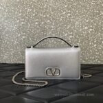 Valentino Garavani Vring Leather Bag 068 Silver