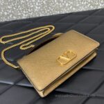 Valentino Garavani Vring Leather Bag 068 Gold - Image 4