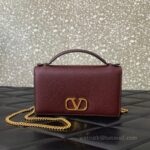 Valentino Garavani Vring Leather Bag 068 Wine