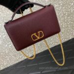 Valentino Garavani Vring Leather Bag 068 Wine - Image 5