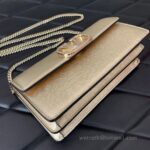 Valentino Leather Clutch Chain Shoulder Bag 061 Champagne - Image 4