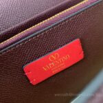 Valentino Leather Clutch Chain Shoulder Bag 061 Wine - Image 5