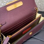 Valentino Leather Clutch Chain Shoulder Bag 061 Wine - Image 6