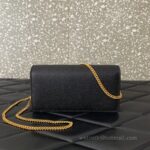 Valentino Leather Clutch Chain Shoulder Bag 061 Black - Image 6