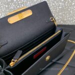 Valentino Leather Clutch Chain Shoulder Bag 061 Black - Image 4