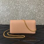 Valentino Leather Clutch Chain Shoulder Bag 061 Deep Beige - Image 3