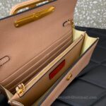 Valentino Leather Clutch Chain Shoulder Bag 061 Deep Beige - Image 5