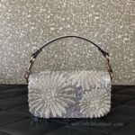 Valentino Garavani Mini Loco Embroidered  Shoulder Bag 5034 Silver - Image 4