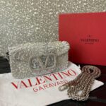 Valentino Garavani Mini Loco Embroidered  Shoulder Bag 5034 Silver - Image 5