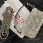 Valentino Garavani Mini Loco Embroidered  Shoulder Bag 5034 Silver - Image 6