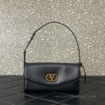 Valentino GARAVANI DEVAIN Small Lambskin Shoulder Bag 2031 Black
