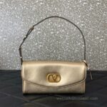 Valentino GARAVANI DEVAIN Small Lambskin Shoulder Bag 2031 Gold