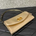 Valentino GARAVANI DEVAIN Small Lambskin Shoulder Bag 2031 Gold - Image 4