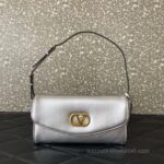 Valentino GARAVANI DEVAIN Small Lambskin Shoulder Bag 2031 Silver