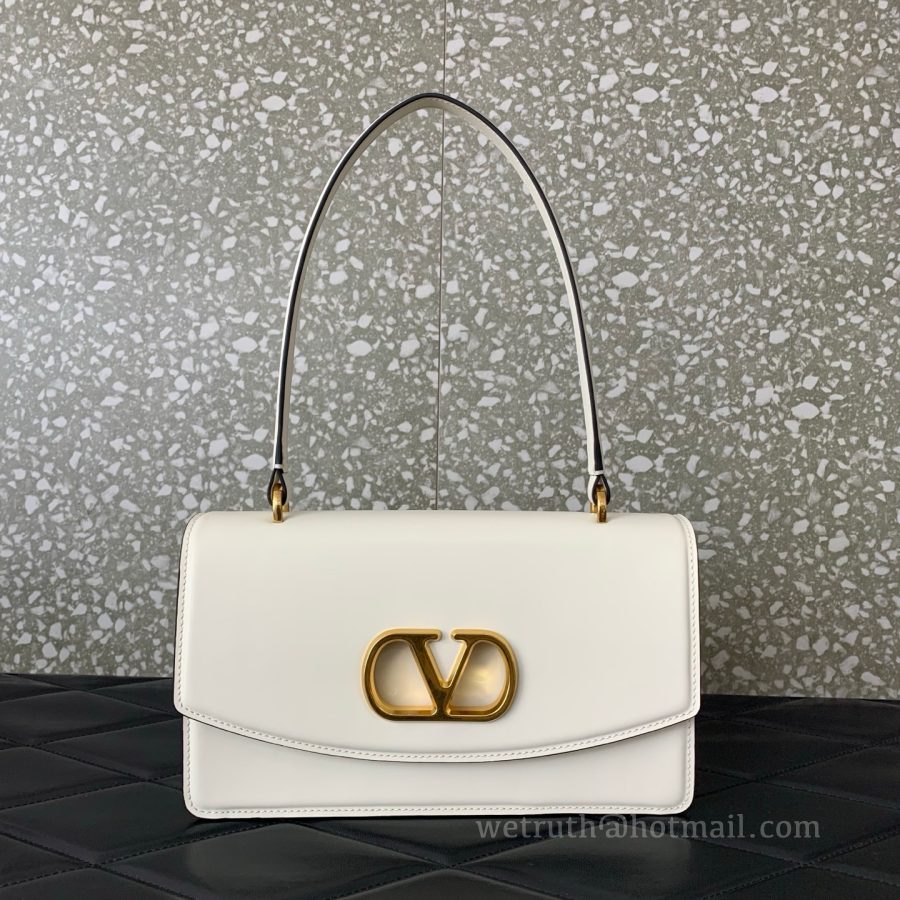 batch_IMG_0809 Valentino GARAVANI VAIN Shiny Calfskin Leather Top-Handle Bag 2017 White - Image 1