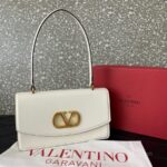 Valentino GARAVANI VAIN Shiny Calfskin Leather Top-Handle Bag 2017 White - Image 3