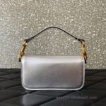 Valentino Garavani Mini Loco Calfskin Crystal-Embellished Handbag 5061 Silver - Image 2