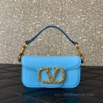 Valentino Garavani Mini Loco Calfskin Crystal-Embellished Handbag 5061 blue - Image 4