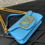 Valentino Garavani Mini Loco Calfskin Crystal-Embellished Handbag 5061 blue - Image 3